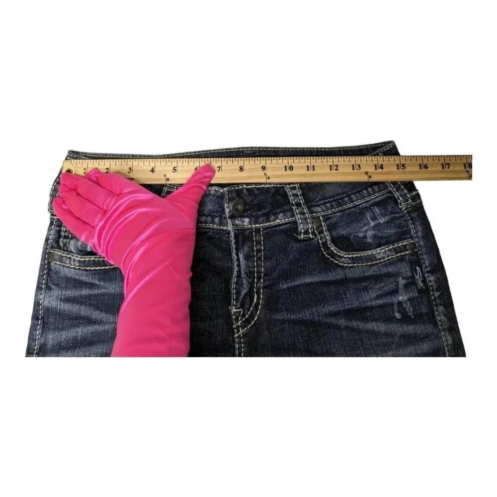 Silver Suki Womens Size W29/L32 Mid Straight Leg Stretchy Jeans Dark Wash - Picture 12 of 15